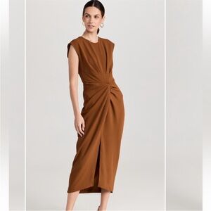 Tanya Taylor Ryland midi dress in bronze